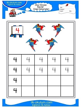 Çocuklar İçin Çizgi Çalışma Sayfaları 